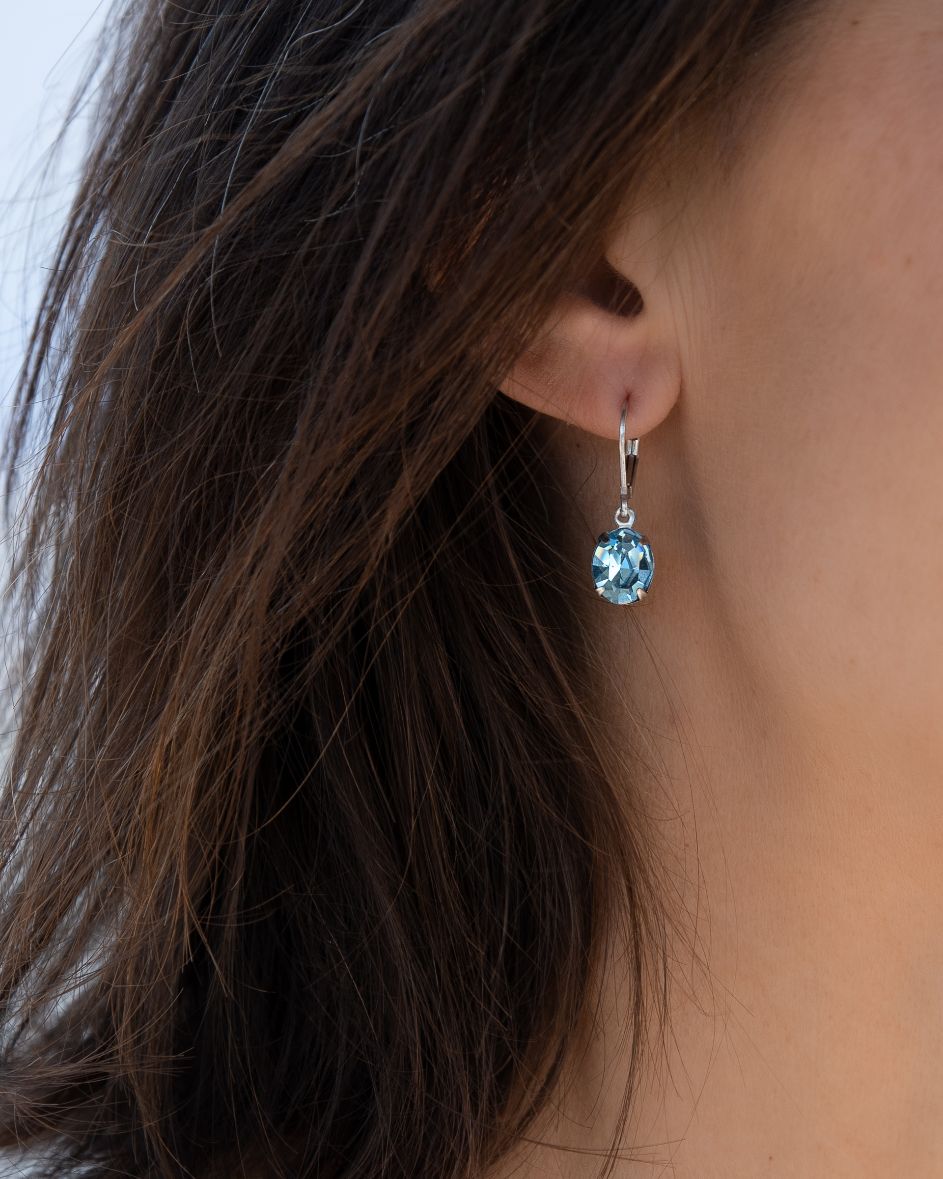 Real cortar masa Swarovski Crystal Earrings 10x8mm - Click for Colour, Shape & Setting  Options - Virgin Jewels