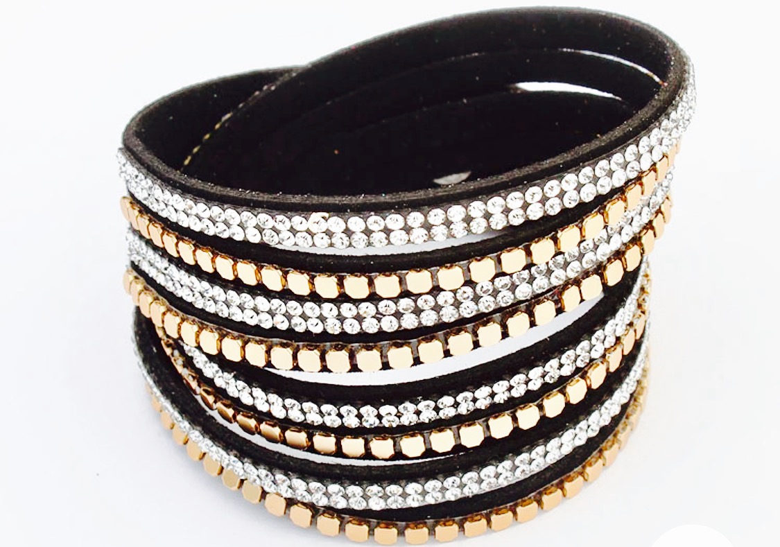 Rose Gold Square Leather Wrap