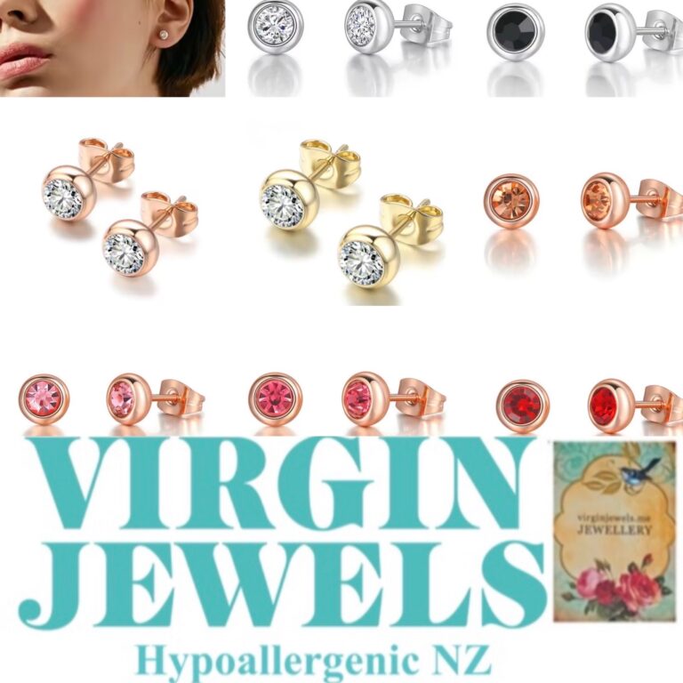 CRYSTAL 6MM STUD EARRINGS - Rose Gold or Silver