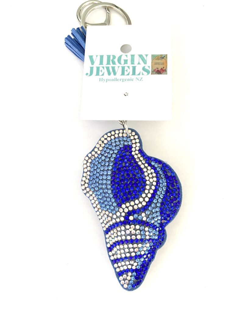 Crystal Studded Key Ring, Fabric Base