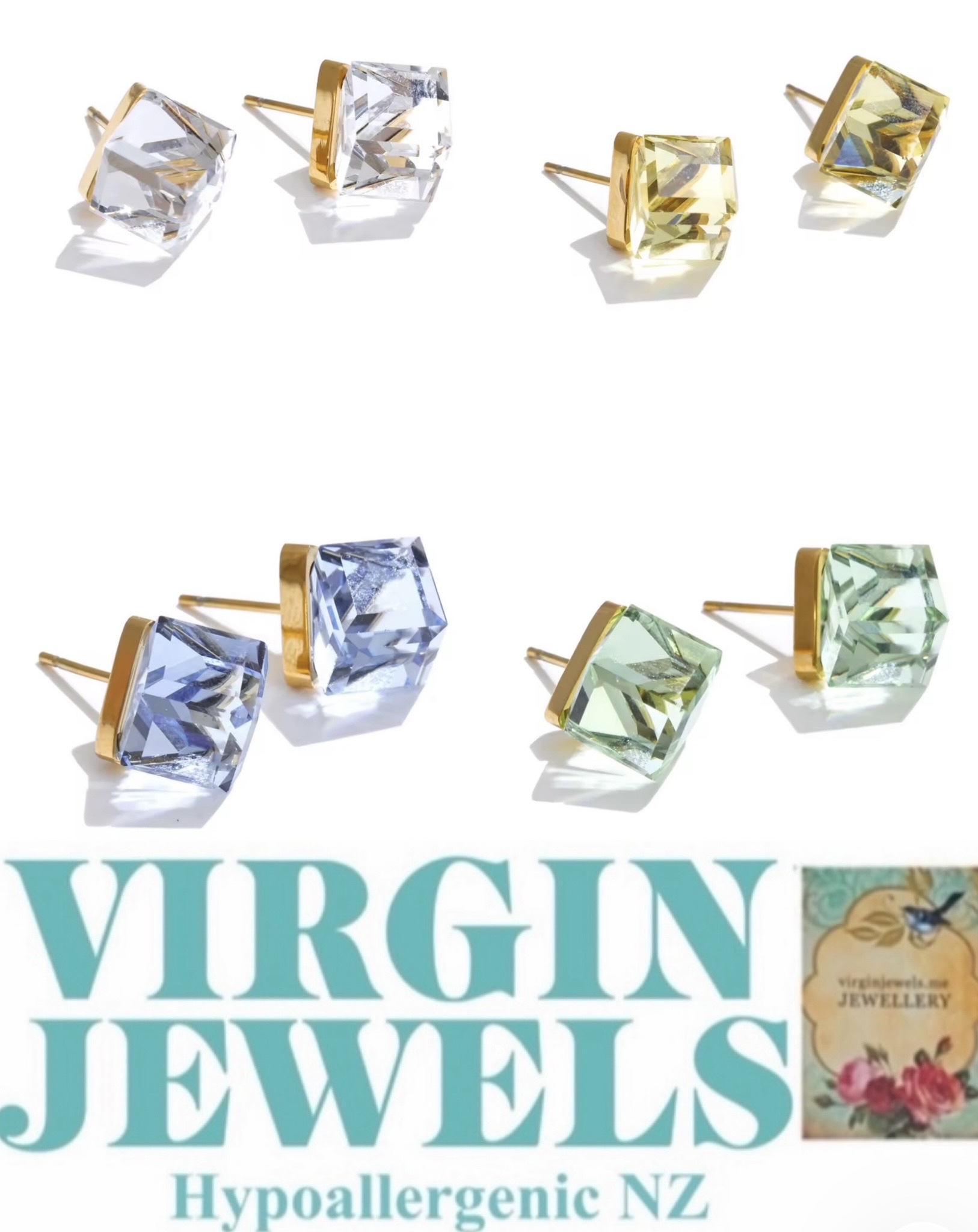 Crystal Cube Statement Earring