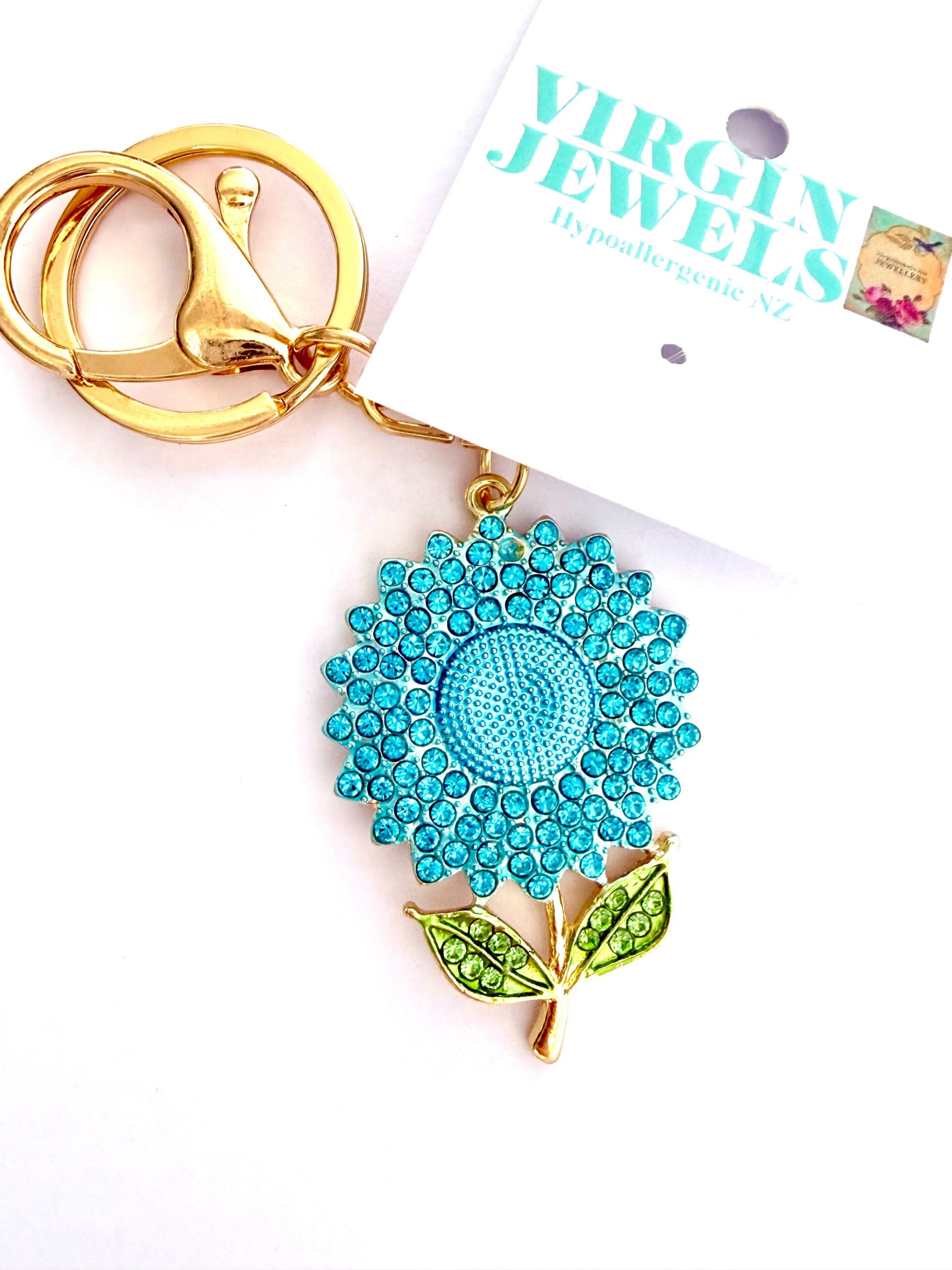 Blue Daisy Upmarket Key Ring